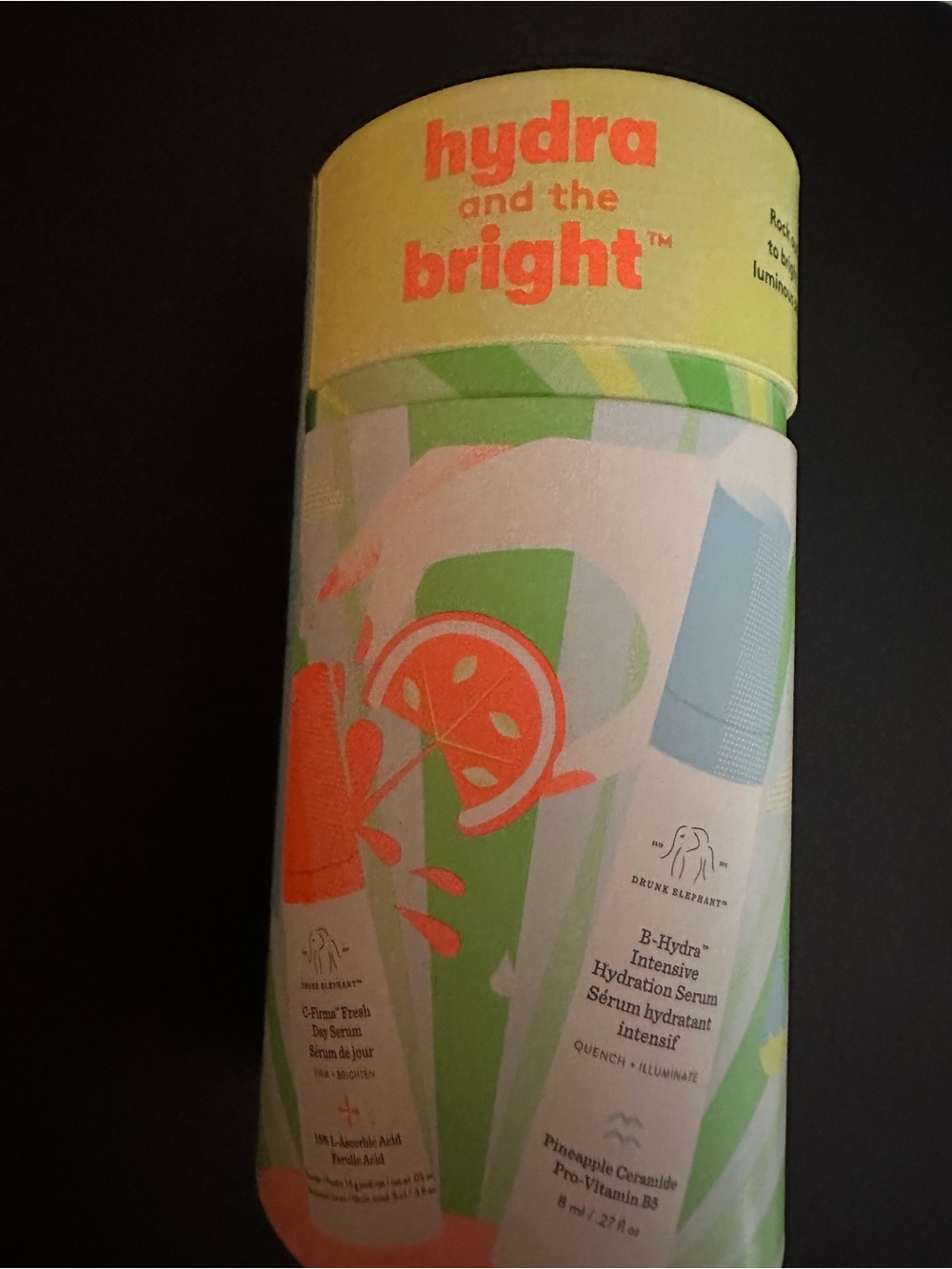 Drunk Elephant Hydra and the Bright Serum - Yellow, Green, Orange
